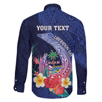 Personalised Guam Liberation Day Family Matching Tank Maxi Dress and Hawaiian Shirt Happy 80th Anniversary Fish Hook Mix Tropical Flowers