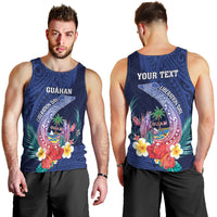 Personalised Guam Liberation Day Men Tank Top Happy 80th Anniversary Fish Hook Mix Tropical Flowers