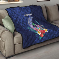Personalised Guam Liberation Day Quilt Happy 80th Anniversary Fish Hook Mix Tropical Flowers LT14 - Polynesian Pride