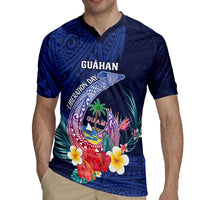 Personalised Guam Liberation Day Rugby Jersey Happy 80th Anniversary Fish Hook Mix Tropical Flowers LT14 - Polynesian Pride