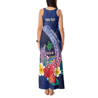 Personalised Guam Liberation Day Tank Maxi Dress Happy 80th Anniversary Fish Hook Mix Tropical Flowers LT14 - Polynesian Pride