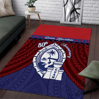 Guam Liberation Day Area Rug Biba Guahan Chamorro 80th Anniversary - Blue LT14 Blue - Polynesian Pride