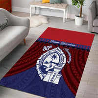 Guam Liberation Day Area Rug Biba Guahan Chamorro 80th Anniversary - Blue LT14 - Polynesian Pride