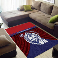 Guam Liberation Day Area Rug Biba Guahan Chamorro 80th Anniversary - Blue LT14 - Polynesian Pride