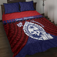 Guam Liberation Day Quilt Bed Set Biba Guahan Chamorro 80th Anniversary - Blue LT14 Blue - Polynesian Pride