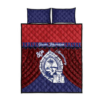 Guam Liberation Day Quilt Bed Set Biba Guahan Chamorro 80th Anniversary - Blue LT14 - Polynesian Pride