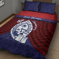 Guam Liberation Day Quilt Bed Set Biba Guahan Chamorro 80th Anniversary - Blue LT14 - Polynesian Pride