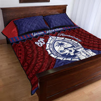 Guam Liberation Day Quilt Bed Set Biba Guahan Chamorro 80th Anniversary - Blue LT14 - Polynesian Pride