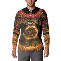 Samoa Teuila 2024 Festival Button Sweatshirt Samoan Siva Afi With Red Gingers