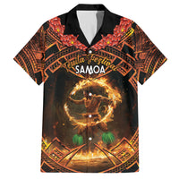 Samoa Teuila 2024 Festival Family Matching Off Shoulder Short Dress and Hawaiian Shirt Samoan Siva Afi With Red Gingers