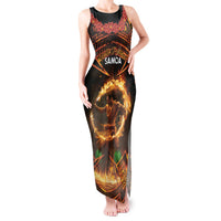 Samoa Teuila 2024 Festival Tank Maxi Dress Samoan Siva Afi With Red Gingers
