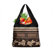 Black Samoa Siapo Teuila Flowers Grocery Bag