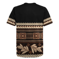 Black Samoa Siapo Teuila Flowers Rugby Jersey LT14 - Polynesian Pride