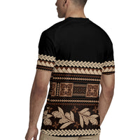Black Samoa Siapo Teuila Flowers Rugby Jersey LT14 - Polynesian Pride
