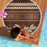 Brown Samoa Siapo Teuila Flowers Beach Blanket