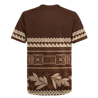 Brown Samoa Siapo Teuila Flowers Rugby Jersey LT14 - Polynesian Pride