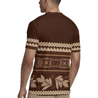 Brown Samoa Siapo Teuila Flowers Rugby Jersey LT14 - Polynesian Pride