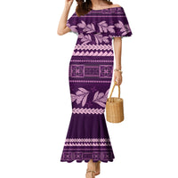 Purple Samoa Siapo Teuila Flowers Mermaid Dress LT14 Women Purple - Polynesian Pride