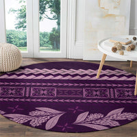 Purple Samoa Siapo Teuila Flowers Round Carpet