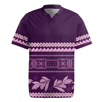 Purple Samoa Siapo Teuila Flowers Rugby Jersey LT14 Purple - Polynesian Pride