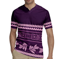 Purple Samoa Siapo Teuila Flowers Rugby Jersey LT14 - Polynesian Pride