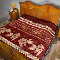 Red Samoa Siapo Teuila Flowers Quilt