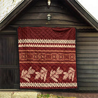 Red Samoa Siapo Teuila Flowers Quilt