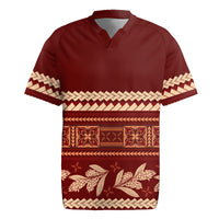 Red Samoa Siapo Teuila Flowers Rugby Jersey LT14 Red - Polynesian Pride