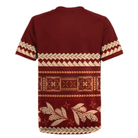 Red Samoa Siapo Teuila Flowers Rugby Jersey LT14 - Polynesian Pride