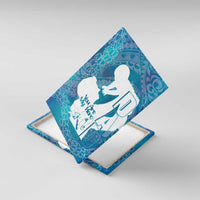 Turquoise Polynesia Father's Day Canvas Wall Art Dad You Are My Hero