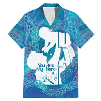 Turquoise Polynesia Father's Day Family Matching Mermaid Dress and Hawaiian Shirt Dad You Are My Hero