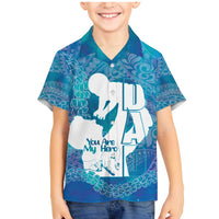 Turquoise Polynesia Father's Day Family Matching Mermaid Dress and Hawaiian Shirt Dad You Are My Hero