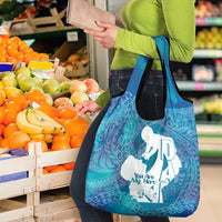 Turquoise Polynesia Father's Day Grocery Bag Dad You Are My Hero