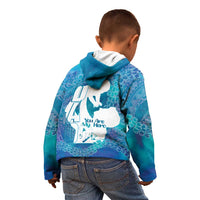 Turquoise Polynesia Father's Day Kid Hoodie Dad You Are My Hero LT14 - Polynesian Pride