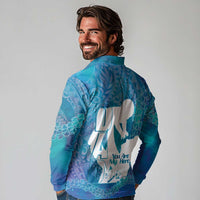 Turquoise Polynesia Father's Day Long Sleeve Polo Shirt Dad You Are My Hero LT14 - Polynesian Pride