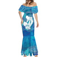 Turquoise Polynesia Father's Day Mermaid Dress Dad You Are My Hero