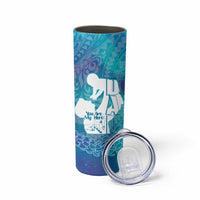 Turquoise Polynesia Father's Day Skinny Tumbler Dad You Are My Hero