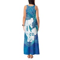 Turquoise Polynesia Father's Day Tank Maxi Dress Dad You Are My Hero