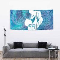 Turquoise Polynesia Father's Day Tapestry Dad You Are My Hero