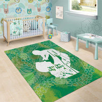 Green Polynesia Father's Day Area Rug Dad You Are My Hero