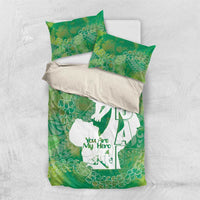 Green Polynesia Father's Day Bedding Set Dad You Are My Hero
