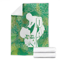 Green Polynesia Father's Day Blanket Dad You Are My Hero