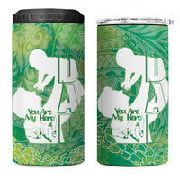 Green Polynesia Father's Day 4 in 1 Can Cooler Tumbler Dad You Are My Hero