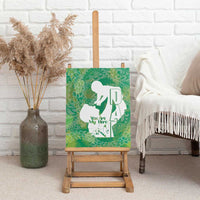 Green Polynesia Father's Day Canvas Wall Art Dad You Are My Hero