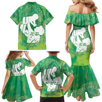 Green Polynesia Father's Day Family Matching Mermaid Dress and Hawaiian Shirt Dad You Are My Hero