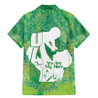 Green Polynesia Father's Day Family Matching Mermaid Dress and Hawaiian Shirt Dad You Are My Hero