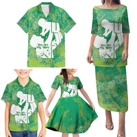 Green Polynesia Father's Day Family Matching Puletasi and Hawaiian Shirt Dad You Are My Hero