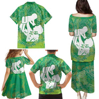 Green Polynesia Father's Day Family Matching Puletasi and Hawaiian Shirt Dad You Are My Hero