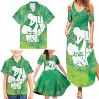 Green Polynesia Father's Day Family Matching Summer Maxi Dress and Hawaiian Shirt Dad You Are My Hero