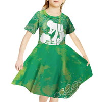 Green Polynesia Father's Day Kid Short Sleeve Dress Dad You Are My Hero LT14 - Polynesian Pride